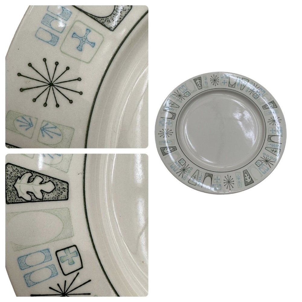 1 pc. Taylor Smith Taylorstone CATHAY 10" Dinner Plate Atomic Starburst MCM